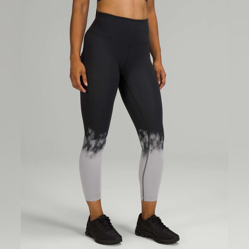 Lululemon Wunder Train High-Rise Tight 25" Crop Black Ascending Silverscreen - Picture 1 of 10